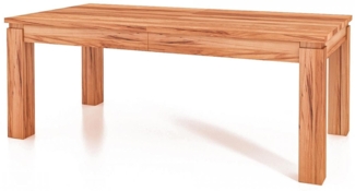 Esstisch Tinci aus Kernbuche massiv 100x240x77 cm m. 6 Verlängerungen auf 540 cm