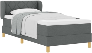 vidaXL Boxspringbett mit Matratze Dunkelgrau 90 x 190 cm Stoff 3340249