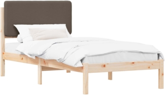 vidaXL Bettgestell mit gepolstertem Kopfteil Taupe 75x190 cm 877952