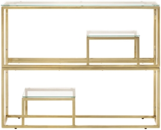 vidaXL Konsolentisch Golden Edelstahl und Hartglas 350010