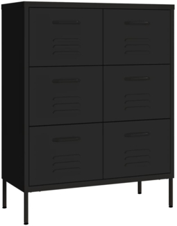 vidaXL Schubladenschrank Schwarz 80x35x101,5 cm Stahl 336151