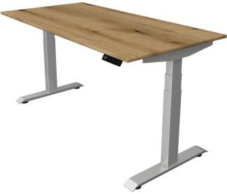 Kerkmann Schreibtisch Sitz-Stehtisch Move 4 silber 160x80x64-129cm elektr. höhenverstellbar asteiche