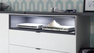 Sideboard Ecrin 240 x 41 x 77 Anrichte Weiß Matt lack/Anthrazit Matt lack 15067