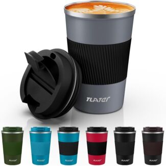 Tlater Kaffeebecher to go 380ml Thermobecher Isolierbecher Vakuum Doppelwandig