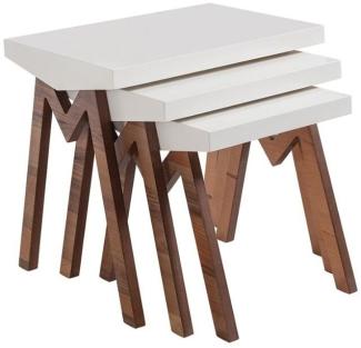 Blumenständer Beistelltische Holztische Set Beistelltisch Tisch Couchtisch 3tlg.