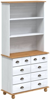 vidaXL Hutch mit Regal ASKIM Weiß 91 x 40 x 184 cm Massivholz Kiefer 3334643