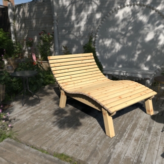Gartenliege Relaxliege "Liege-Franzi" (Lärche) Breite 140cm Einstiegshöhe 40cm mit Füßen