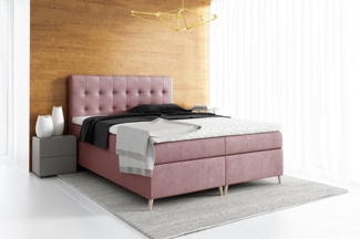 99rooms Sorento Boxspringbett Velours 200x200 cm Lila