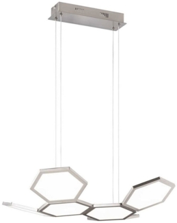 LED Pendelleuchte, dimmbar, Aluminium Acryl Metall, L 53 cm