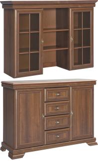 Buffetschrank Set 2-tlg 128cm 4-türig samoa King rustikal