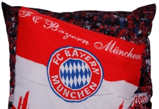 FC Bayern München Kopfkissen FC Bayern München I Kissen Fankurve 40x40 cm I Rot/Weiß I 40x40 cm