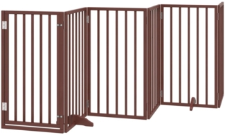 vidaXL Hundegitter mit Tür Faltbar 6 Paneele Braun 300 cm Pappelholz 352199