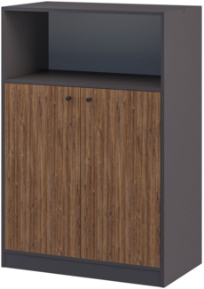 Highboard Kommode Varden 83x45x122cm graphit weiß Eiche Sterling