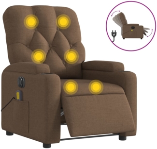 vidaXL Massagesessel Elektrisch Braun Stoff 3204702