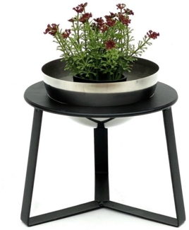 DanDiBo Blumenständer Metall mit Topf Schwarz Silber 18 cm - 34 cm Blumenhocker 96091, Blumensäule Modern Pflanzenständer Pflanzenhocker