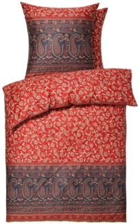 Bettwäsche Bassetti Mako Satin Como R1 weinrot anthrazit 135x200