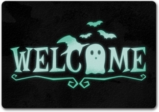 speecheese Fußmatte Welcome Fußmatte in 35x50 cm ohne Rand für Halloween mit Geist