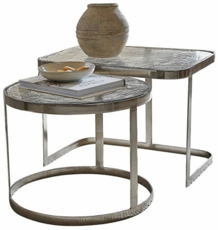 Mirabeau Couchtisch Couchtisch 2er Set Yvelissel silber/ klar