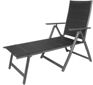 Alu Gartenliege 6-fach neigbar gepolstert Sonnenliege Gartenmöbel Strandliege
