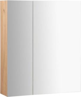 welltime Spiegelschrank Lund Badschrank Schrank Bad WC Spiegel ohne LED Badezimmerspiegelschrank Spiegel Badspiegel mit 2 Türen Breite 60cm