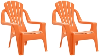 vidaXL Kinder-Gartenstühle 2 Stk. Orange 37x34x44 cm PP Holzoptik 364742