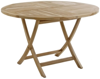 More2Home Gartentisch FLEX, Teakholz massiv, rund 90 cm