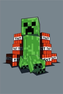 Minecraft \" TNT \" Fleecedecke Kuscheldecke 100x150 cm