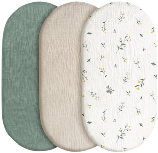 FOUORTUNATE-BEE Spannbettlaken 3er-Pack Spannbettlaken, (3 Stück), Geeignet für Kinderwagen, Stubenwagen & Kinderbett