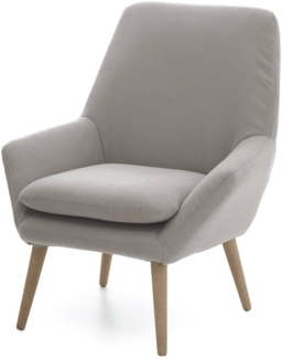 Dmora Anido-Sessel, Design-Loungesessel, 100 % Made in Italy, Relaxsessel aus gepolstertem Stoff, 80 x 70 x 95 cm, Grau