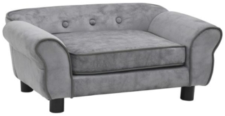 vidaXL Hundesofa, Plüsch, Grau, 30 x 72 x 45 cm