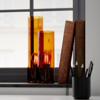 By Rydéns 2820570-5512 Flake 30 Tischleuchte cognac