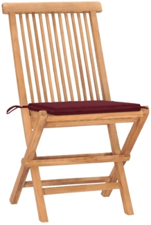 vidaXL 3-tlg. Garten-Essgruppe mit Kissen Klappbar Massivholz Teak 3063180