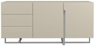 Livin Hill Kommode Hudson Sandfarben, hochglänzend, verchromte Beine H01