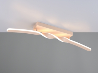 Lange LED Deckenleuchte GINKO Metall Beige, Breite 79cm
