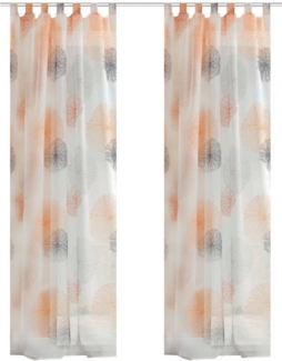 HOME WOHNIDEEN Vorhang RAWLINS, Schlaufen (2 St), transparent, Voile, 2er Pack Schlaufenschal RAWLINS bedruckt