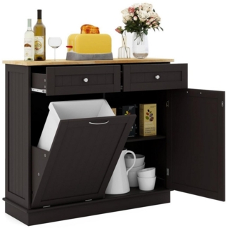 KOMFOTTEU Sideboard Küchenschrank, mit großer Arbeitsplatte & 2 Schubladen