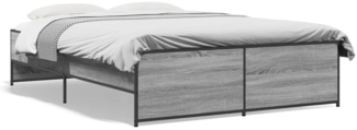 vidaXL Bettgestell Grau Sonoma 140x190 cm Holzwerkstoff und Metall 3279900