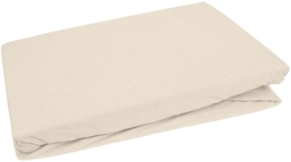 Bettwaesche-mit-Stil Jersey Spannbettlaken beige 120x200cm Höhe bis 30cm