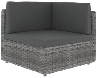 Modulares Sofa-Eckteil Poly Rattan Grau