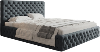 AX LIVING Boxspringbett 180x200 mit Bettkasten Orchido Grau – Luxus&Funktionalität