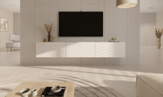 Bjird Lowboard TV-Schrank "Dallas" Hängendes TV-Board mit Push-to-Open Fronten, Modernes TV-Möbel mit Kabeldurchlass und Soft-Close-System