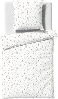 Fleuresse Aspen Biber Bettwäsche 135x200 Zweige Beeren Sterne beige 434556-01