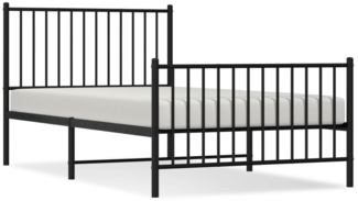 vidaXL Bettgestell mit Kopf- und Fußteil Metall Schwarz 100x190 cm 350876
