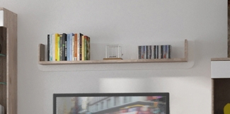 Wandregal Milano Wandboard 150cm eiche nelson weiß Hochglanz