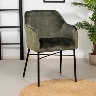 Bronx71 Esszimmerstuhl Samt / gewebter Stoff Chicago grün