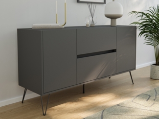 Sideboard Yako 140cm 2 SoftClose 2 Türen Grafit : Grafit