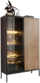 mirjan24 Vitrine 'Sento' WTSZ104 mit LED-Beleuchtung, Schwarze Untergestell aus Metall