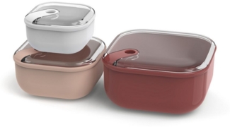 ROTHO Aufbewahrungssystem 3er- Set Lunchboxenset ELA, Lebensmittelechter Kunststoff, (3er-Set, Lunchboxenset), auslaufsicher und luftdicht