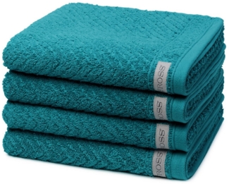 Ross Smart 4 tlg. Frottier-Set - 4 X Handtuch (50 X 100cm) - 520 g/m2 - Smaragdgrün