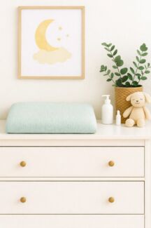 Wickelauflagenbezug 100% Baumwolle Musselin Bezug für Wickelauflage 85x75 und 75x75 cm – weicher Wickeauflagenüberzug, atmungsaktiv & waschbar MINT grün